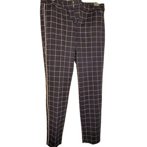 Old Navy Womens Pixie Ankle Pants Black White Plaid High Waisted Stretch Sz 6